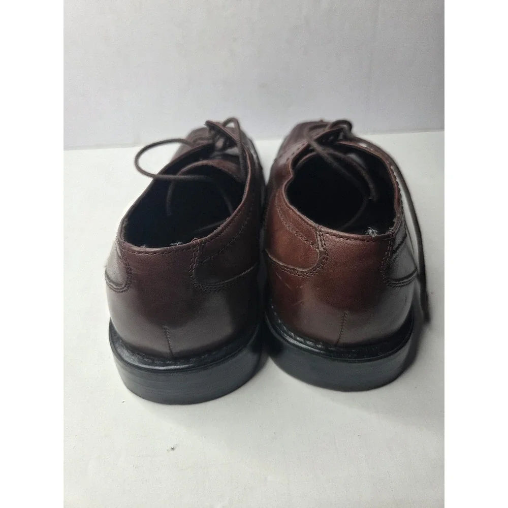 Axcess Claiborne Mens Bleeker Brown Leather Square Toe Oxford Dress Shoes 10.5 M